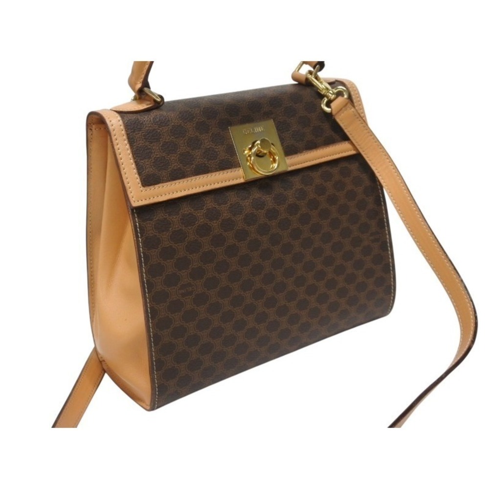 CELINE Handbag Shoulder Bag Macadam Leather Brown - Picture 4 of 10
